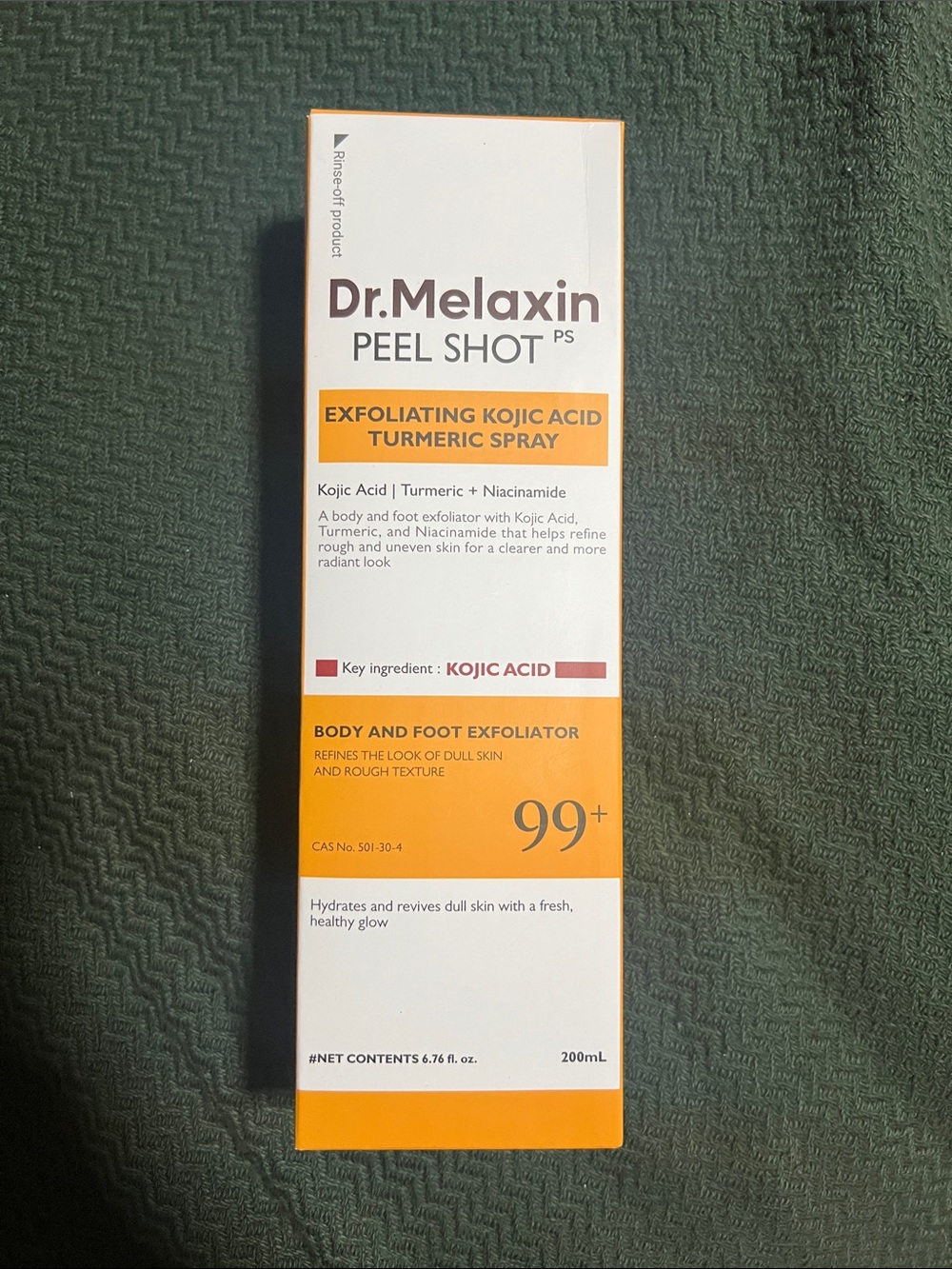 Dr. Melaxin Peel Shot Exfoliating Kojic Acid Turmeric Spray - Orange/White